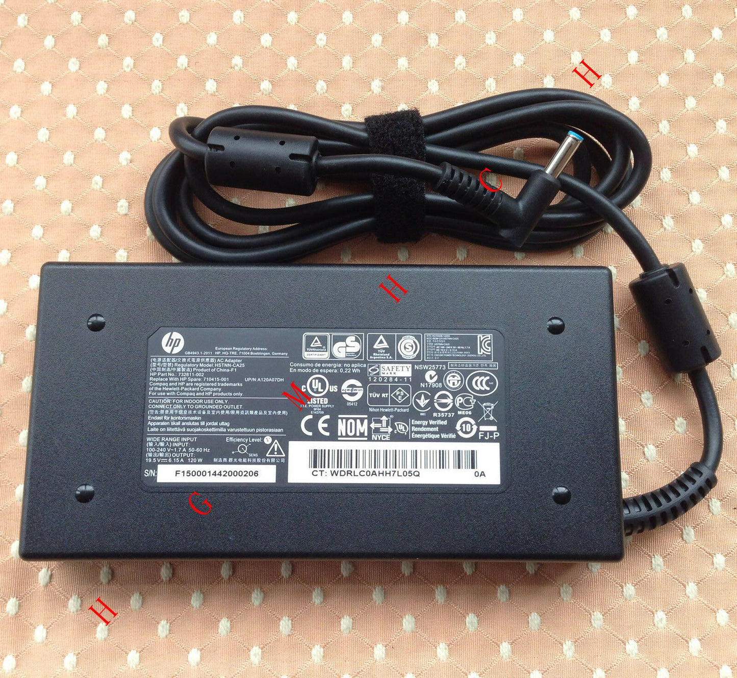 New Official HP 120W 19.5V 6.15A AC Power Adapter for HP OMEN 15-5268NR Notebook