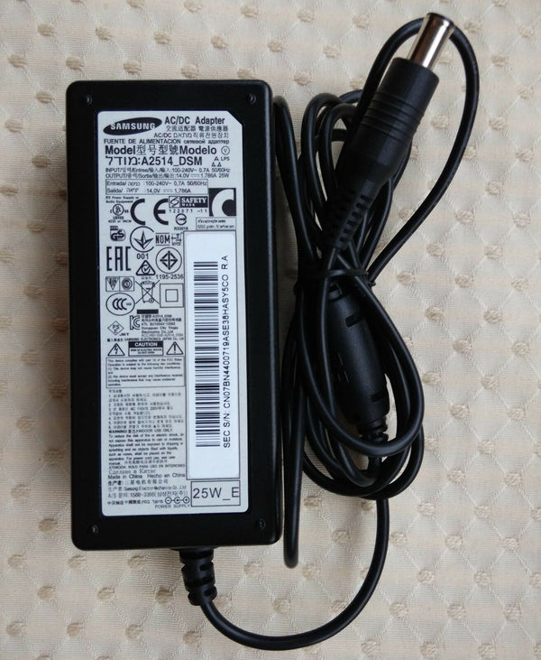 Original OEM Samsung LS24F356FH LED Monitor A2514_KSM 14V 25W AC Adapter&Cord