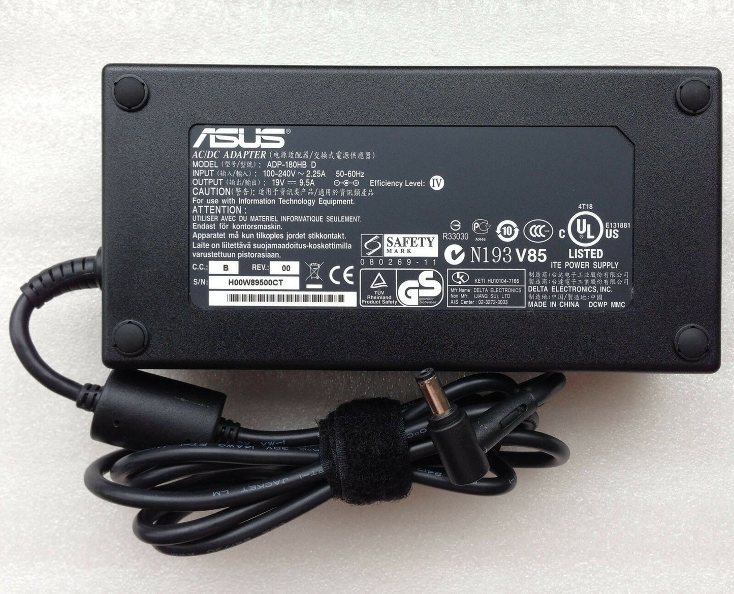 Original OEM ASUS 180W 19V 9.5A AC Adapte for ROG G752VL/GTX965M Gaming Laptop