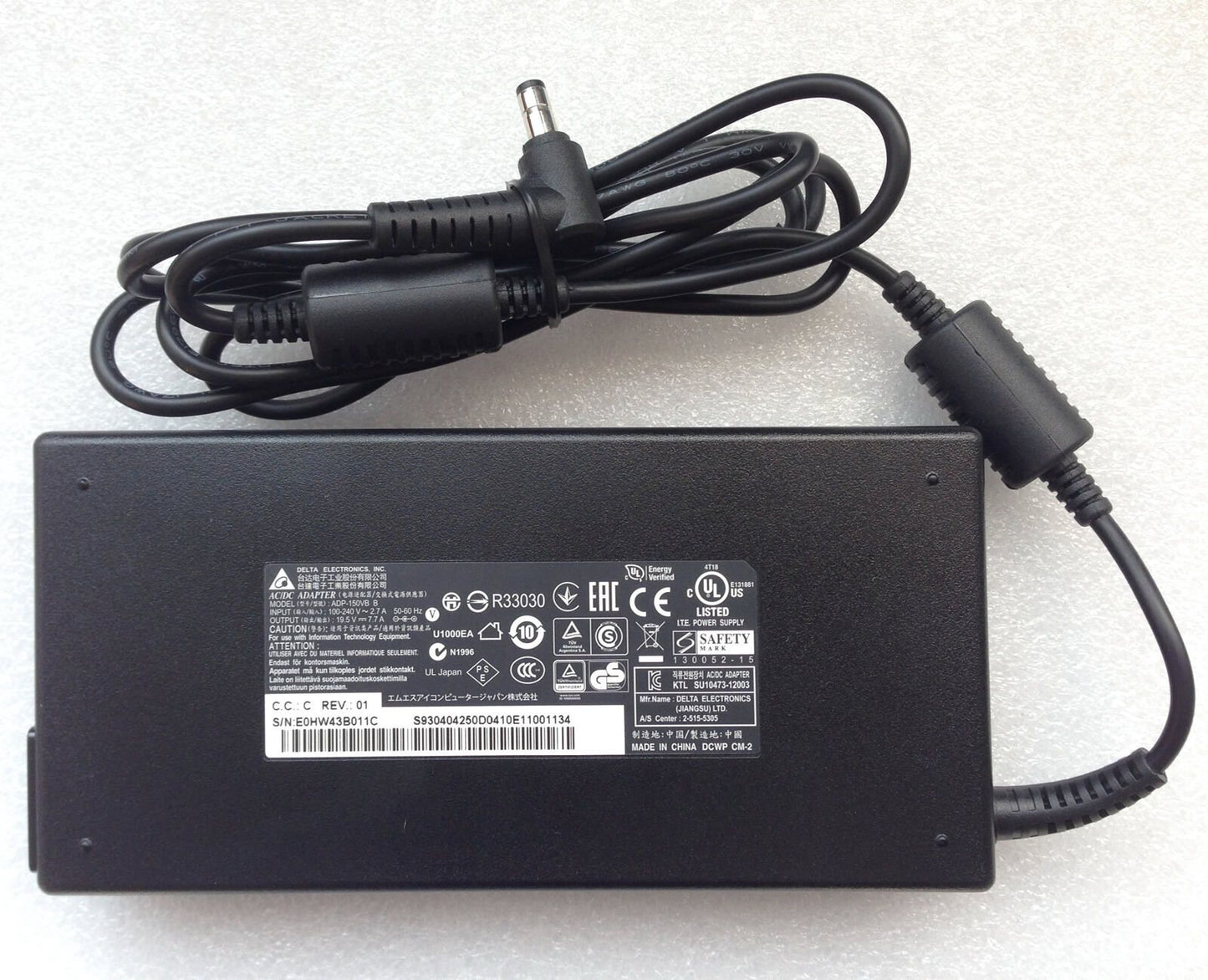 OEM Delta 150W Slim AC Adapter for MSI GS70 2PE-211US/i7-4700HQ Gaming Laptop PC