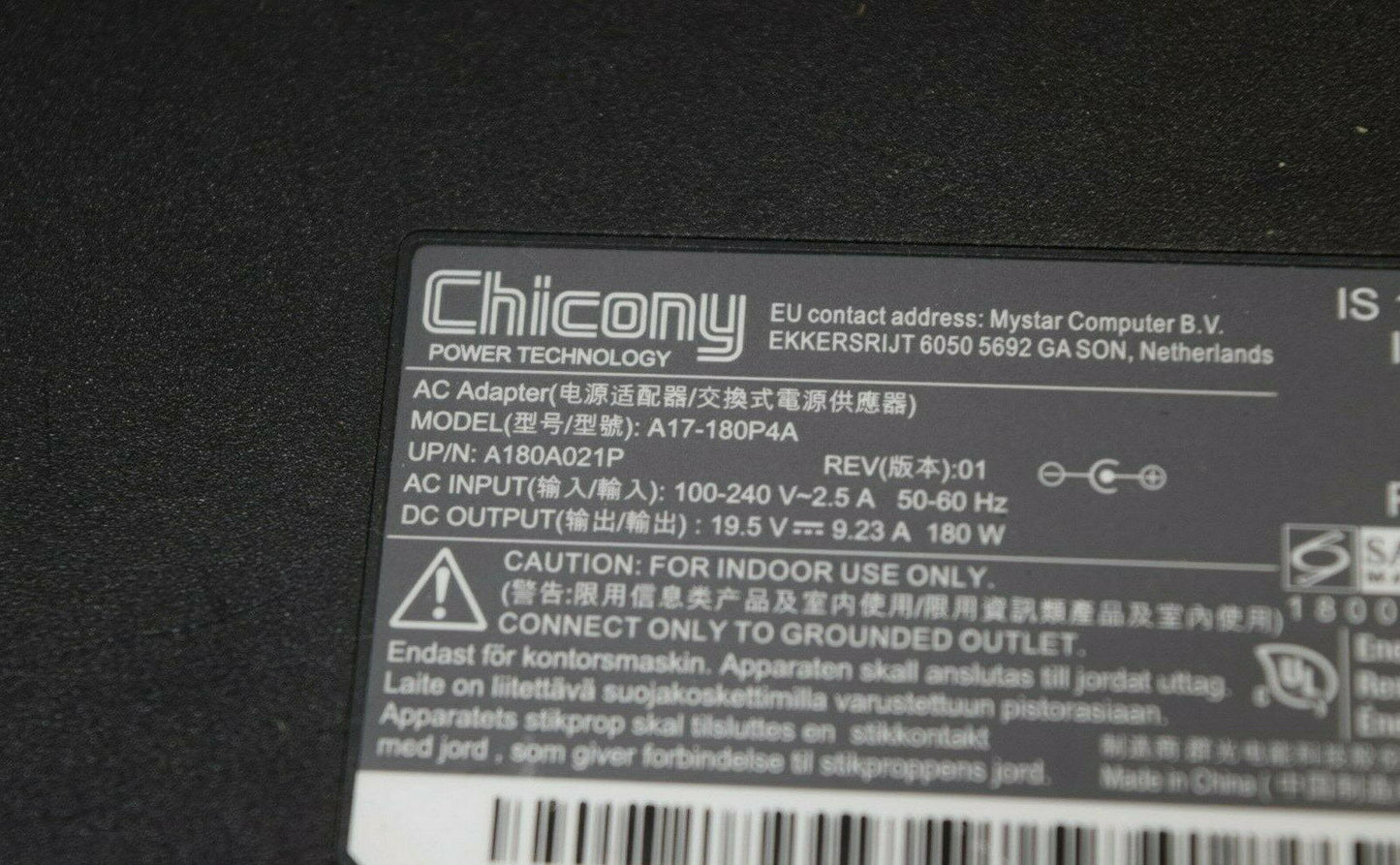 @Original MSI GS75 Stealth Thin 9SE/RTX2060,A17-180P4A Chicony 180W Slim Adapter