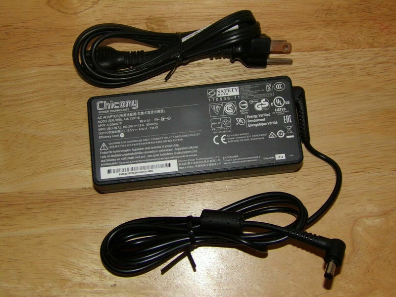 Original Chicony 135W AC/DC Adapter for MSI GP62M Leopard 7RDX-1265NL,A16-135P1B