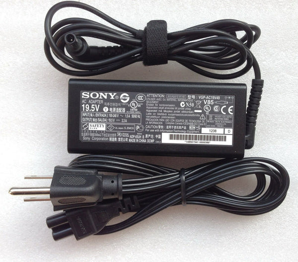 Original Genuine OEM Sony 65W AC Adapter+Cord for Sony VIAO SVZ13114GXX Notebook
