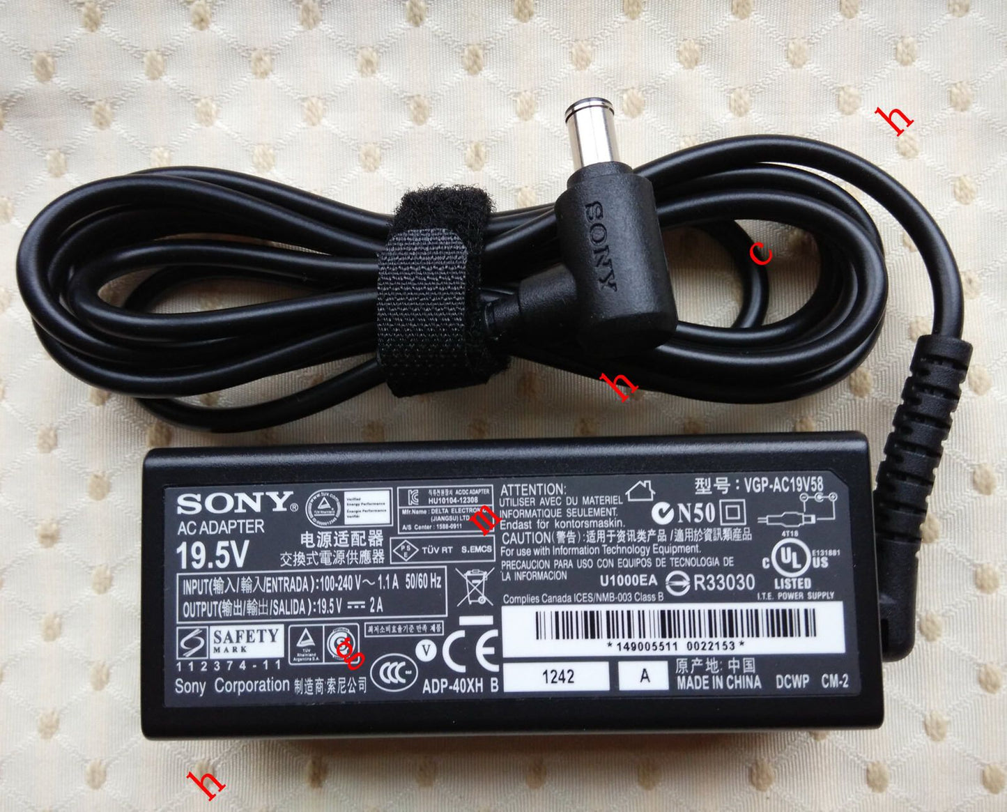 @Original Genuine OEM Sony 19.5V 2A AC Adapter for Sony VAIO SVT131A11L Notebook