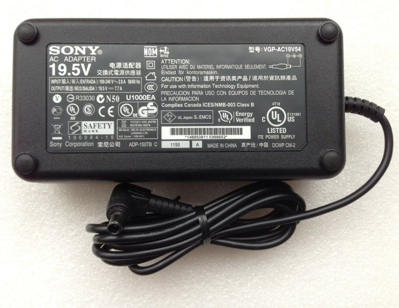 Original OEM Sony 150W 19.5V 7.7A AC Adapter for Sony VAIO VPCF22S1E/B Notebook
