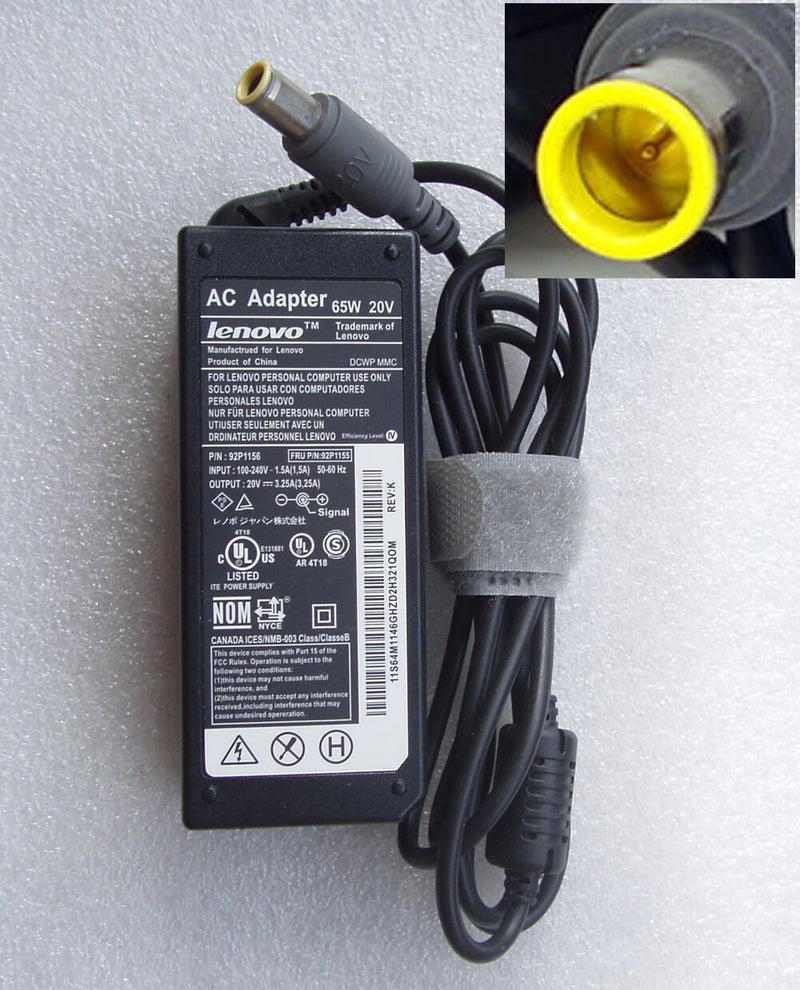 65W Genuine AC Adapter battery charger for IBM LENOVO ThinkPad X60 T60 20V 3.25A
