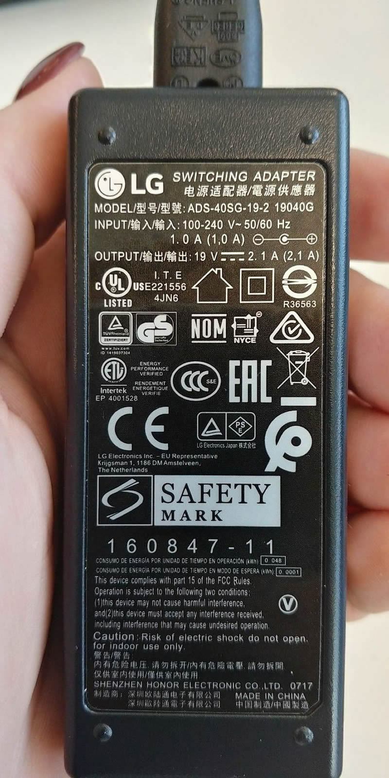 @Original OEM LG AC Adapter for LG Gram 13Z970-A.AAS5U1 Ultra-lightweight Laptop