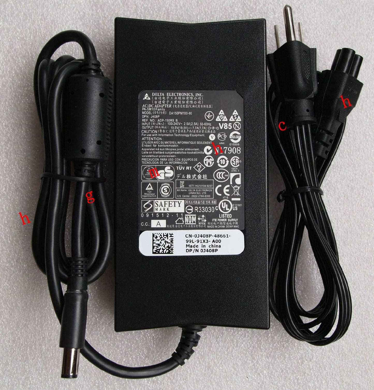 Original OEM Dell Alienware M14X 150W Slim AC Power Adapter Supply Charger/Cord
