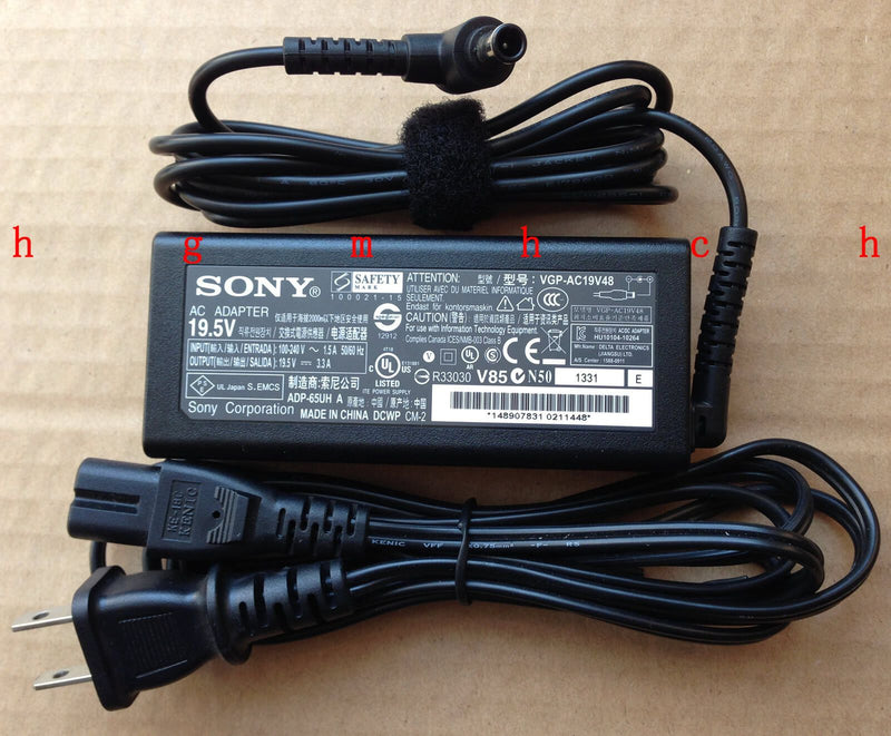 New Original OEM Sony AC Adapter for Sony Vaio SVF15A18CXB,ADP-65UH A,V85 Laptop
