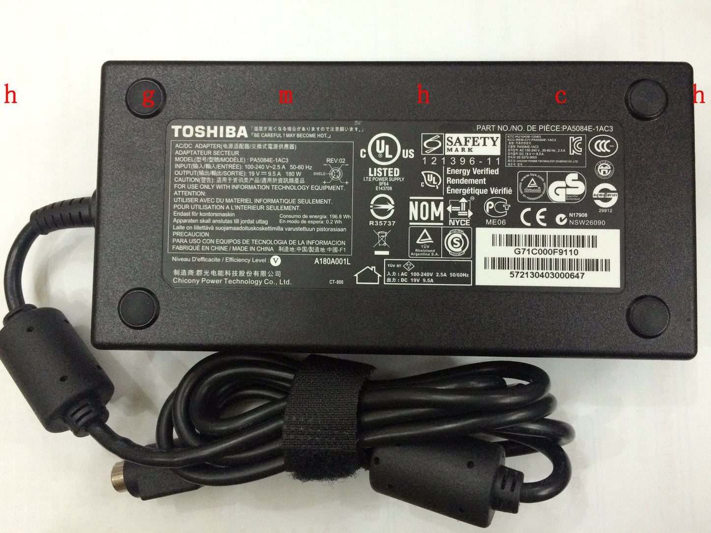 @Original OEM AC Adapter for Toshiba Qosmio X875-Q7380,PA3546U-1ACA,PA5084E-1AC3
