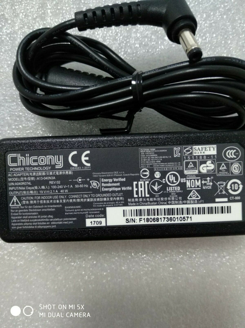 New Original Chicony 19V 2.1A AC Adapter&Cord for Clevo W950JU,A13-040N3A Laptop