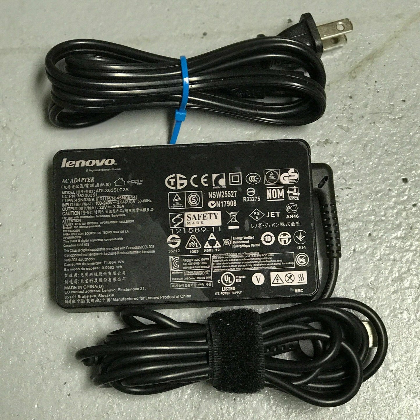 @Original Lenovo 65W Slim AC Adapter&Cord for Lenovo IdeaPad Yoga 2 Pro 59409364