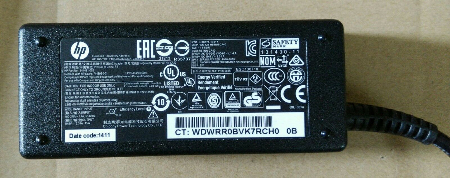 New Original OEM HP 45W 19.5V Cord/Charge EliteBook 850 G1,HSTNN-CA40,HST-NNCA41