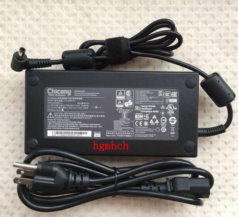 @Original Chicony 230W 19.5V AC Adapter&Cord for Hyrican Striker 1577,A12-230P1A