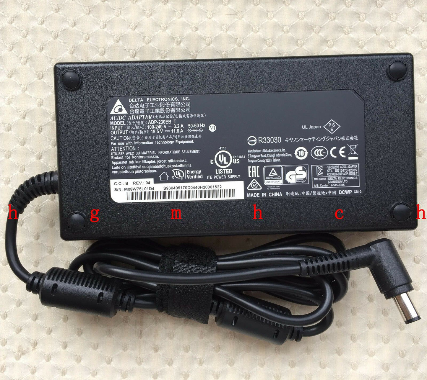@New Original Delta 230W AC Adapter for MSI GE63VR Raider-002,ADP-230EB T Laptop
