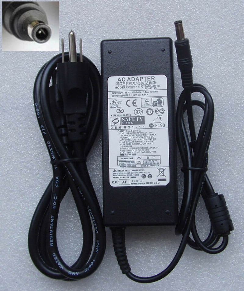 Original 90W 19V AC Power Adapter for Samsung AD-9019S,AA-PA1N90W Laptop