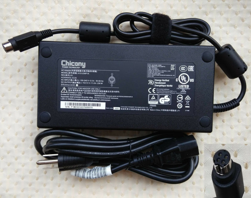 Original MSI GT62VR 6RD-044XUS,A230A003L-CL02,A12-230P1A Chicony AC Adapter&Cord