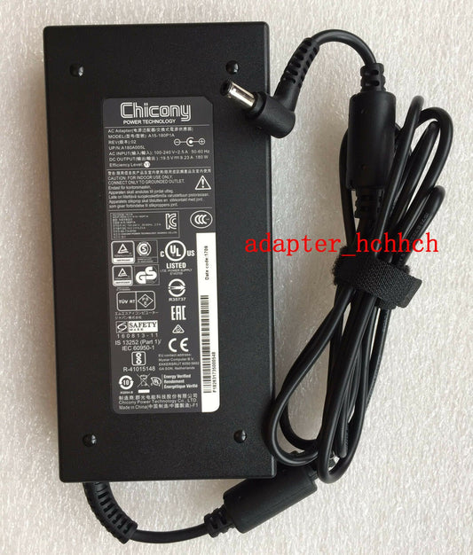 @New Original OEM Chicony 180W 19.5V AC Adapter&Cord for Clevo P950HR,A15-180P1A