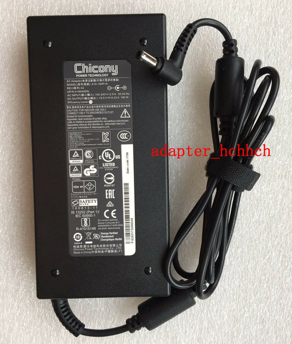 @New Original OEM Chicony 180W 19.5V AC Adapter&Cord for Clevo P950HR,A15-180P1A