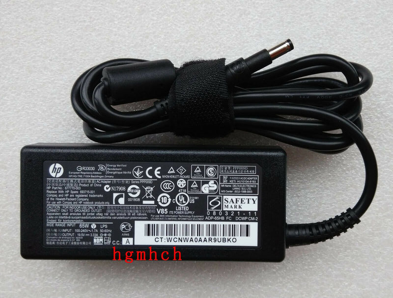 Original OEM HP 65W AC Adapter Cord for HP ENVY Spectre 14-3010NR/A9P67UA Laptop