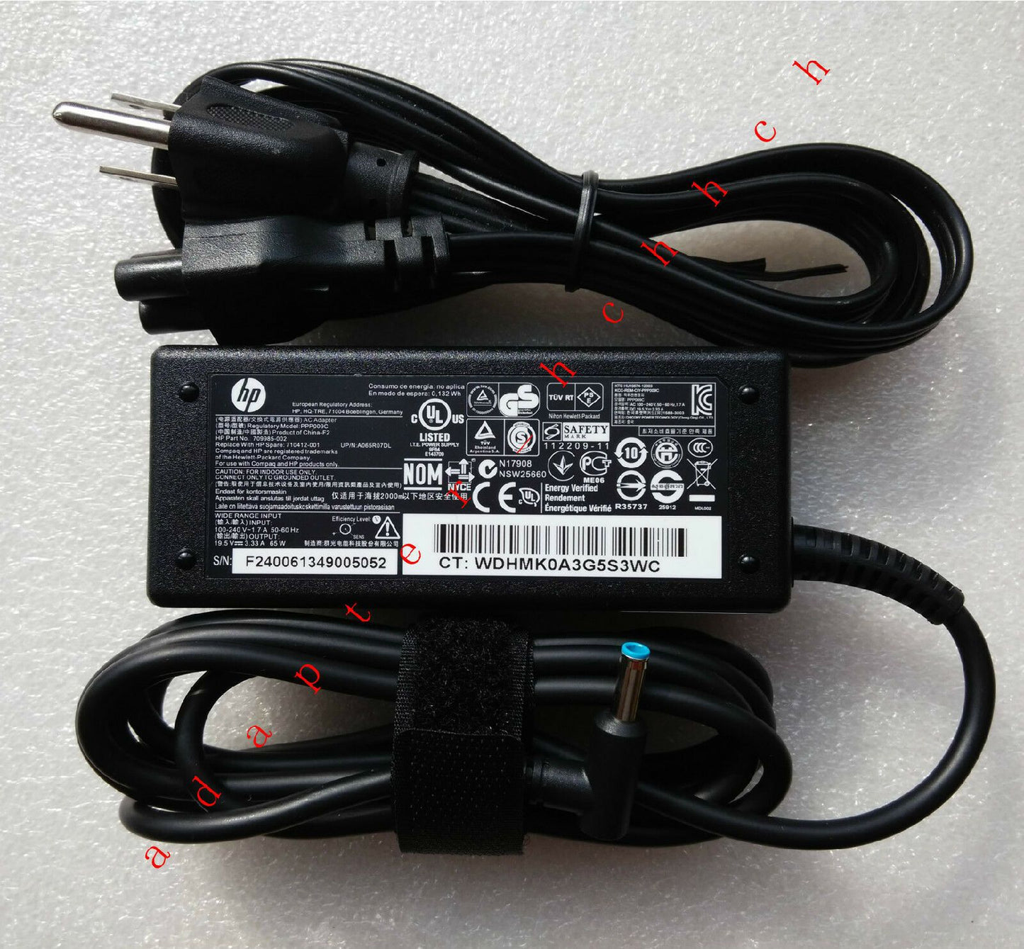 Original OEM HP 65W S-3P nPFC AC Adapter for HP Chromebook 14-020nr,721042-001