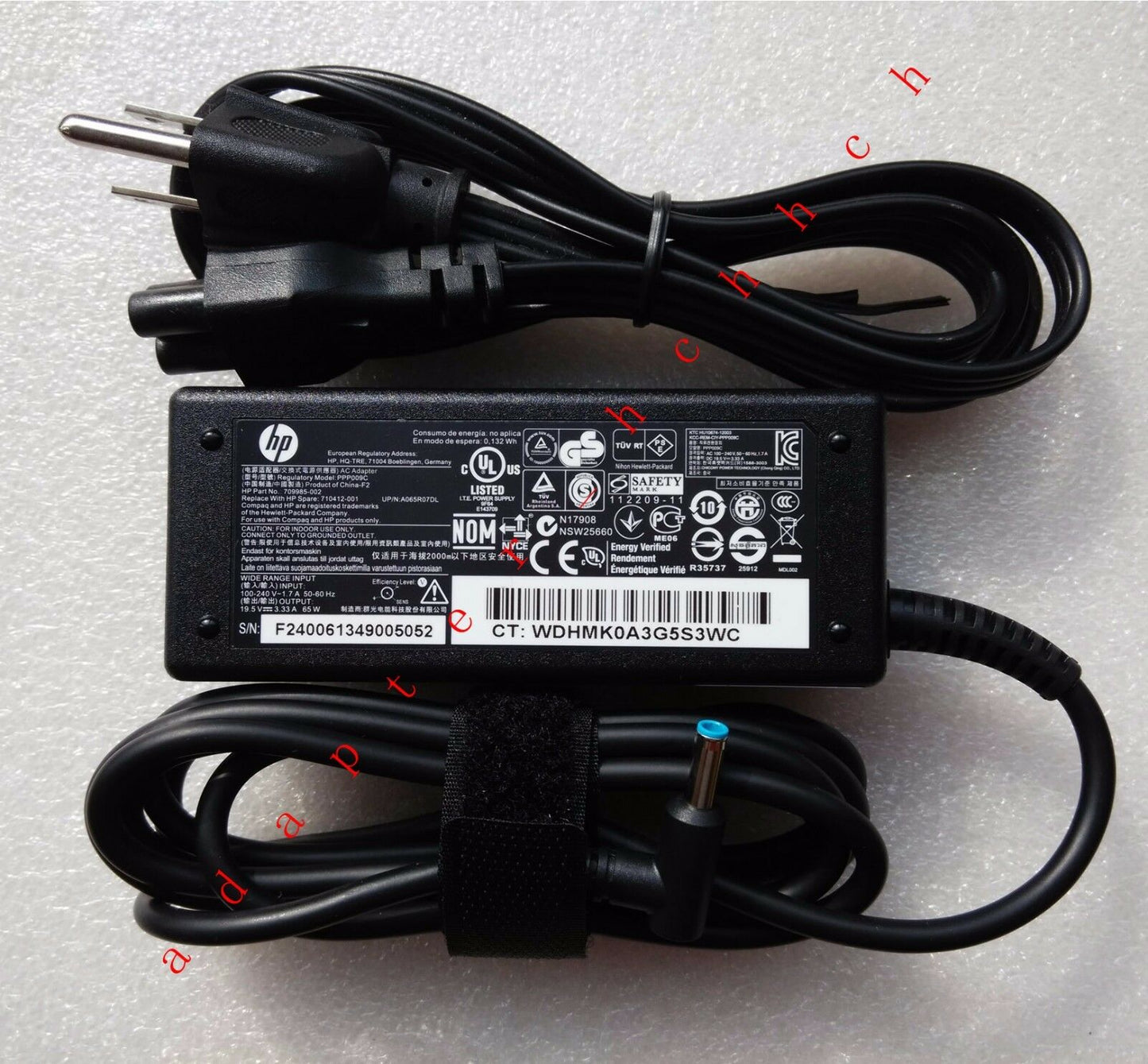 New Original Genuine OEM 65W 19.5V AC Adapter for HP Pavilion 15-p262nr Notebook