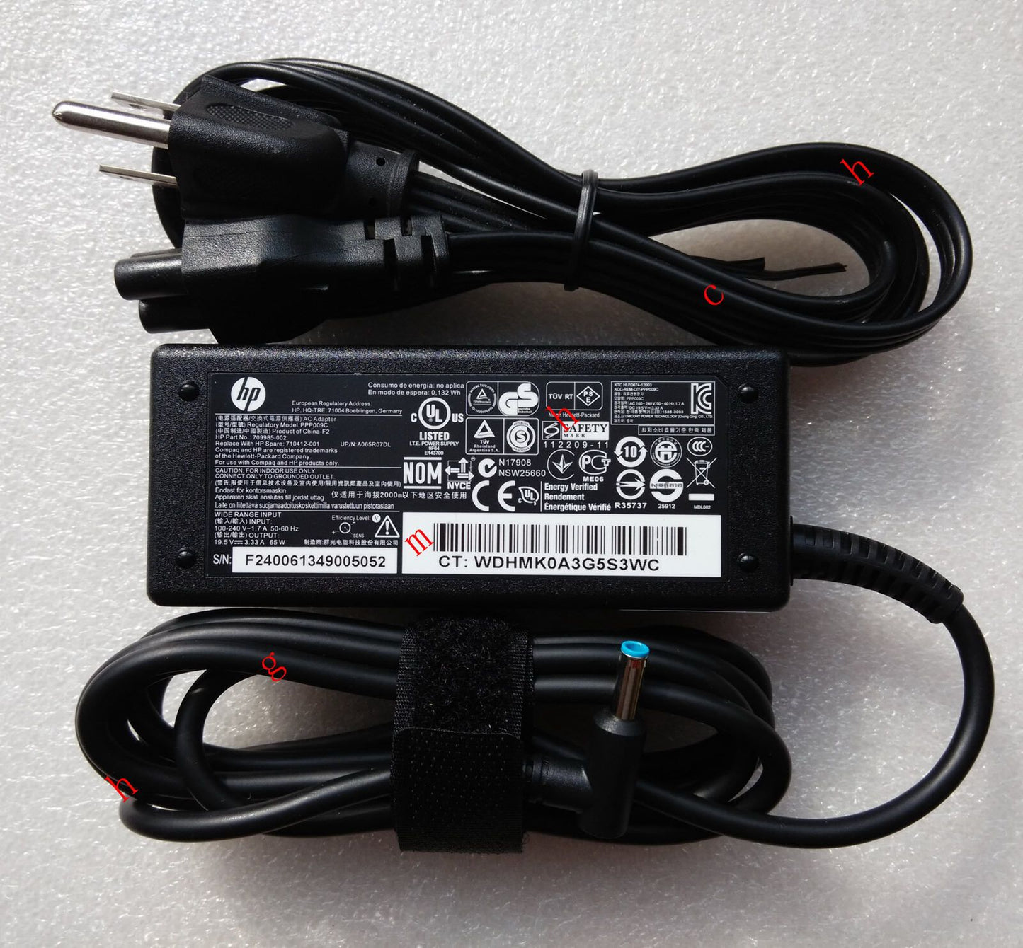 Original OEM HP 65W AC Charger Pavilion 15-N010US,15-N020US,15-N023CL,710412-001