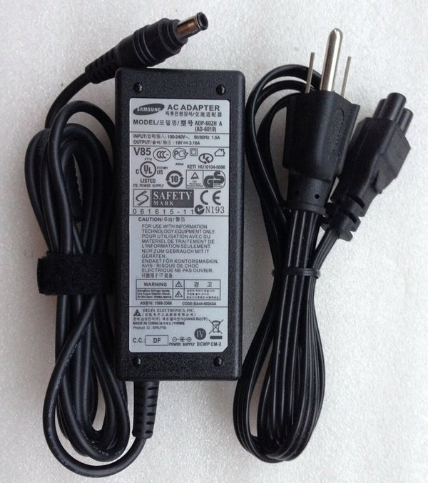 Original OEM 60W AC Adapter Power Cord for Samsung P480 P530 P560 P580 Laptop