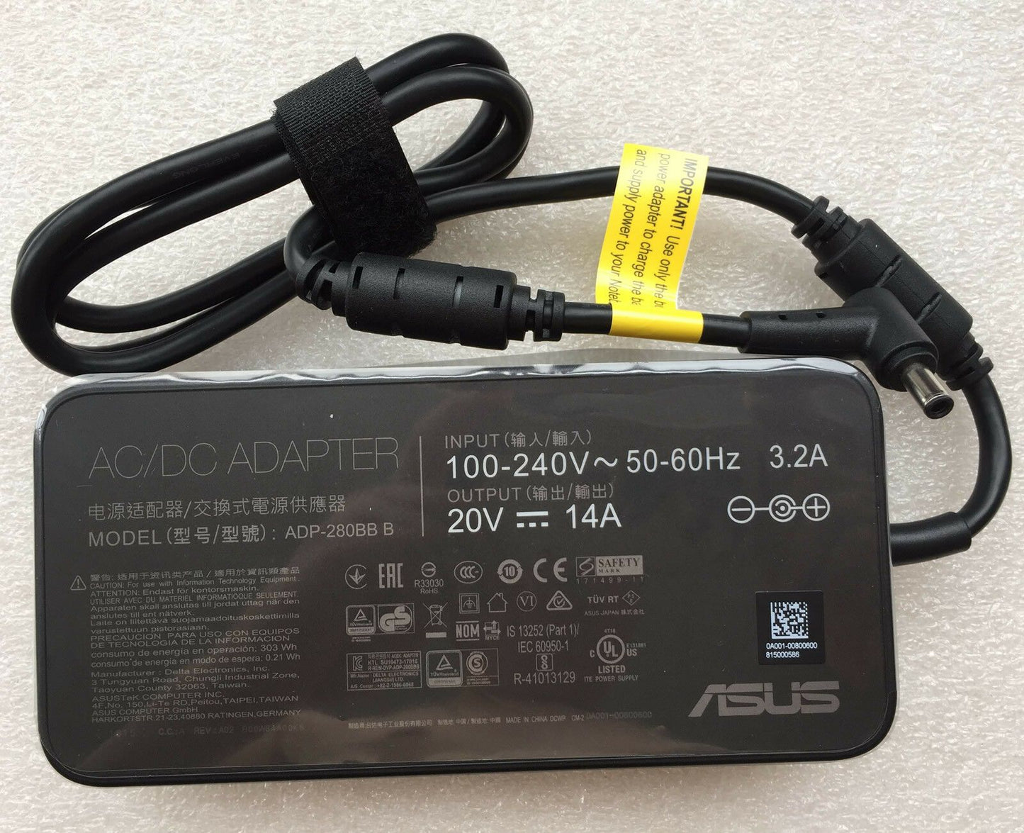 New Original ASUS 280W&20V AC Adapter&Cord for ASUS ROG G703GS-WS74,ADP-280BB B@