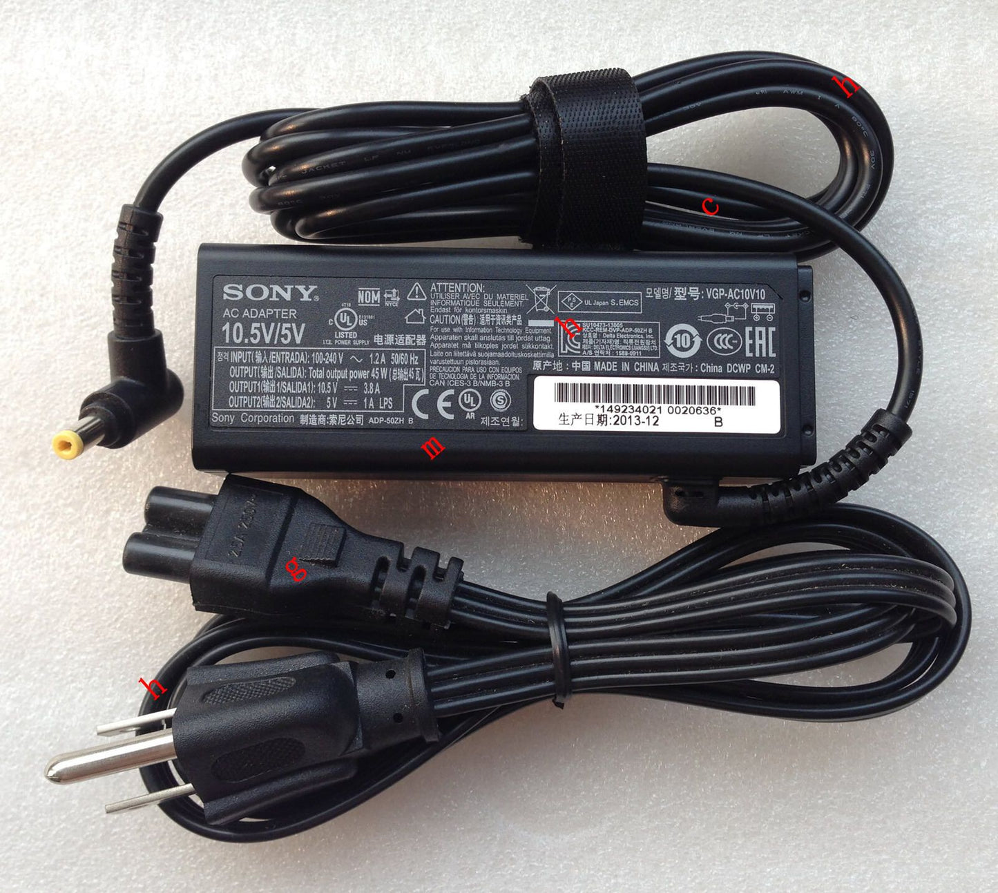 OEM Sony Charger Vaio Duo SVD13213CXW,Pro SVP13213CXS,SVP1121W9EB VGP-AC10V10 PC