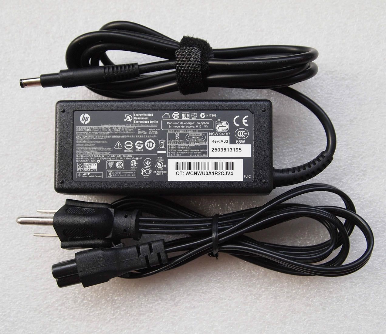 Original 65W AC Adapter Fr HP Pavilion Sleekbook 14-b010us Ultraportable Laptop