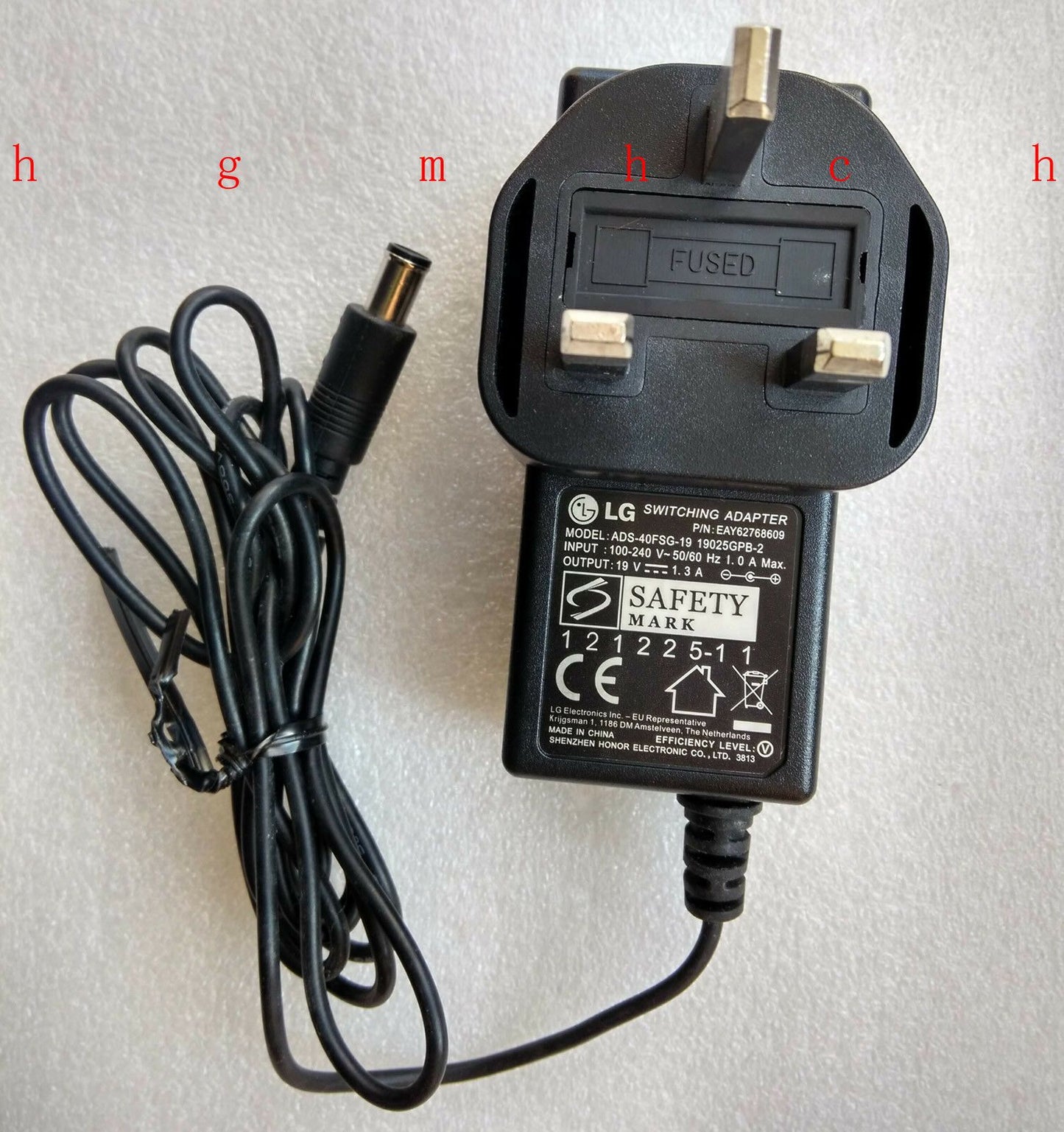 Original OEM LG 24MP57VQ ADS-40FSG-19 19025GPB-2 EAY62768609 19V 1.3A AC Adapter