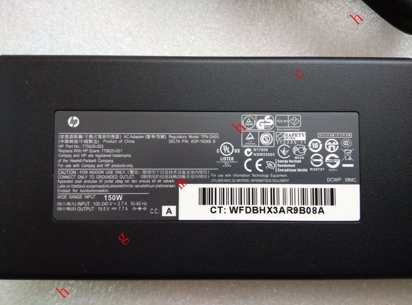 OEM HP 150W Slim AC/DC Adapter for HP OMEN 15-ax011tx,i7-6700HQ,GTX965M Notebook