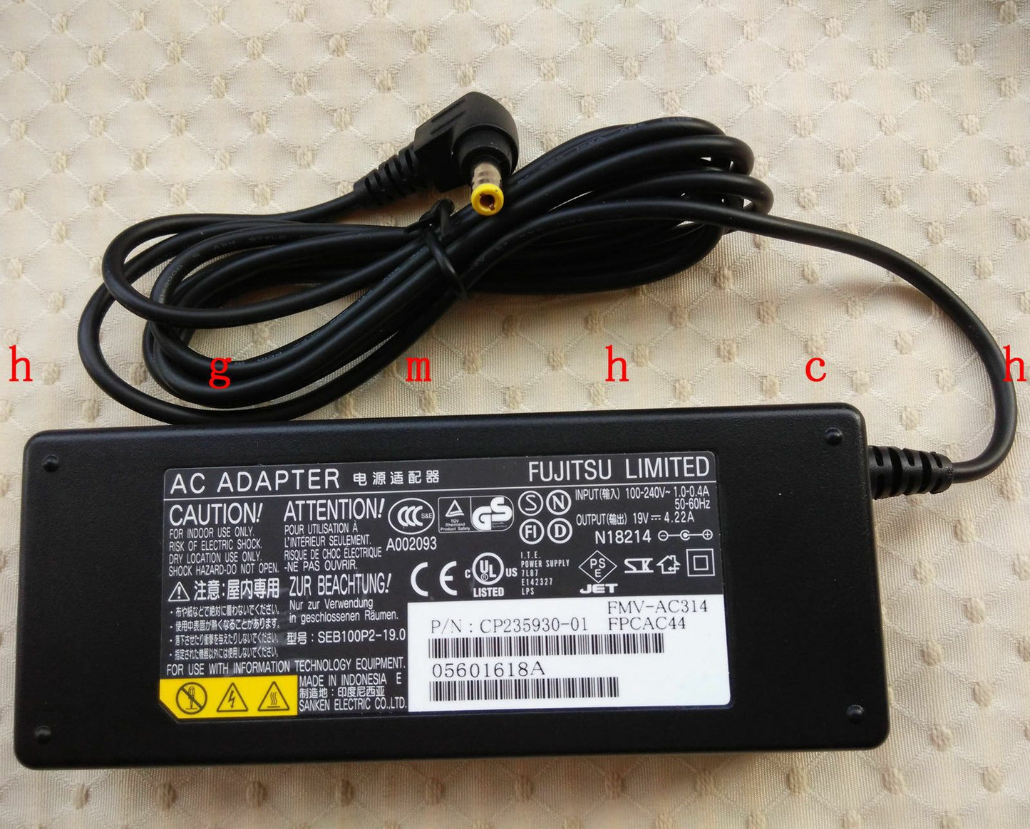 Original OEM Fujitsu 19V 4.22A AC Power Adapter&Cord for LifeBook T734 Tablet PC