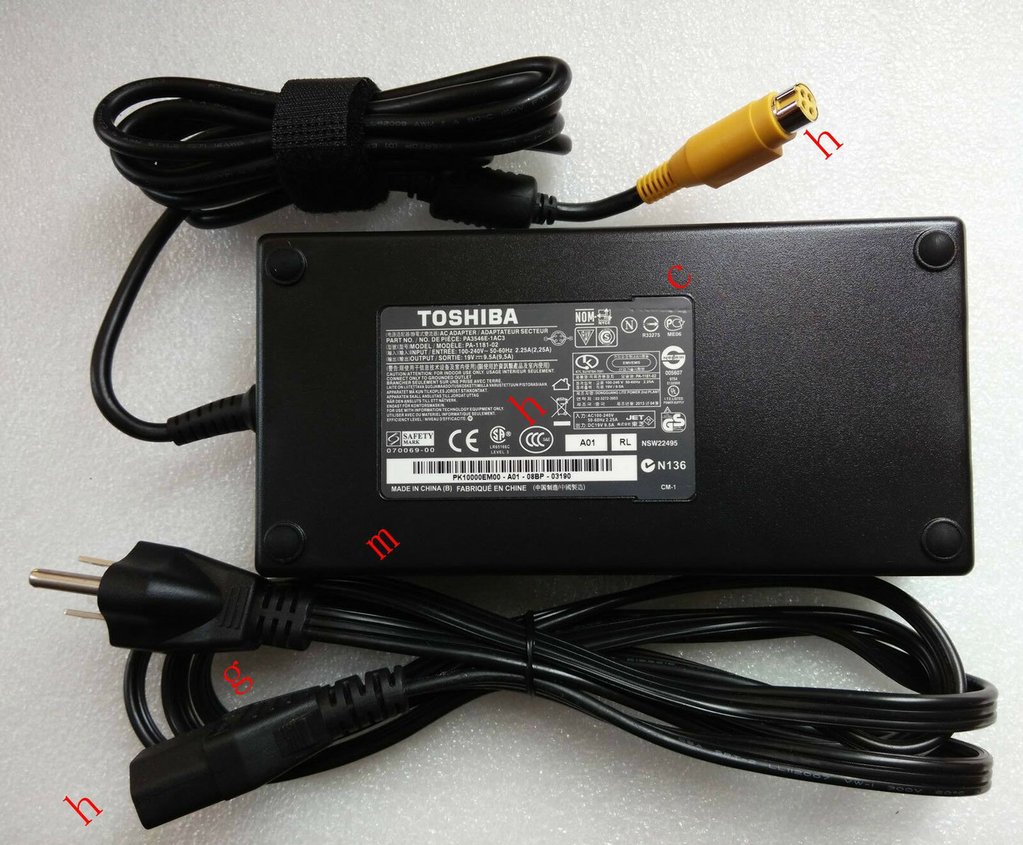 @Original OEM Toshiba 180W AC Adapter for Toshiba Qosmio X870-BT2G23,X870-BT3G23