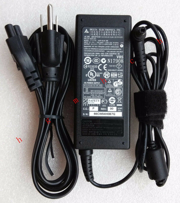 Original Genuine OEM Delta 65W Cord/Charger MSI U135,U210,U230,L1300 Notebook PC