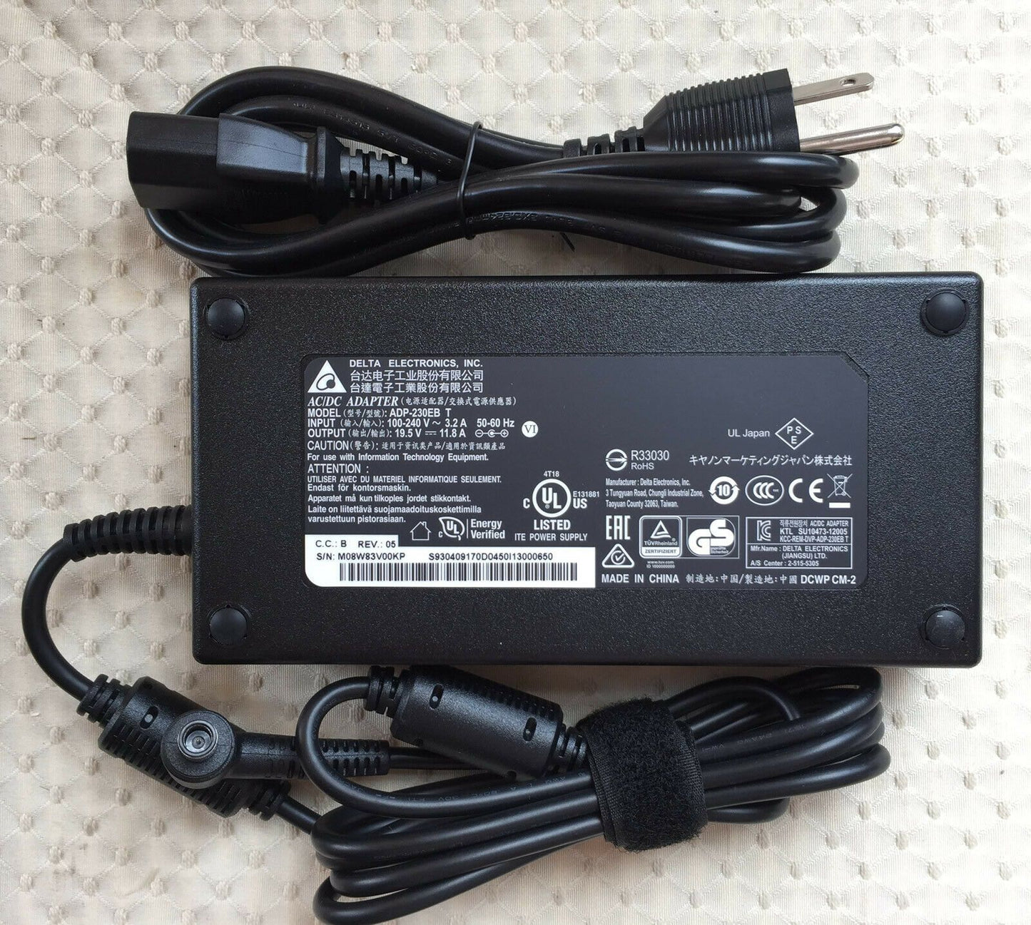 @Original Delta MSI AC Adapter&Cord for MSI GP73 Leopard 8RF-648NE Gaming Laptop