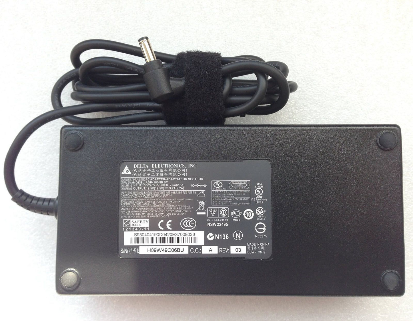 @New Original OEM Delta 19.5V 9.2A AC Adapter&Cord for MSI WS60 2OJ-007US Laptop