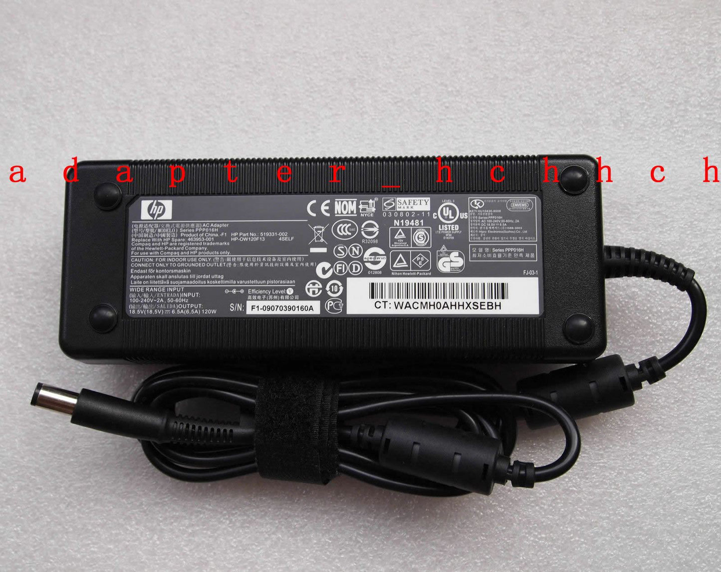 Original OEM HP 120W 18.5V AC Adapter for HP EliteBook 6515b,6535b,6530b,6735b