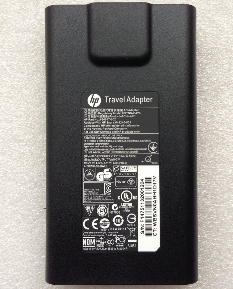 @Original Genuine OEM HP 90W Smart Travel Adapter for HP ENVY 14T-2000 Notebook