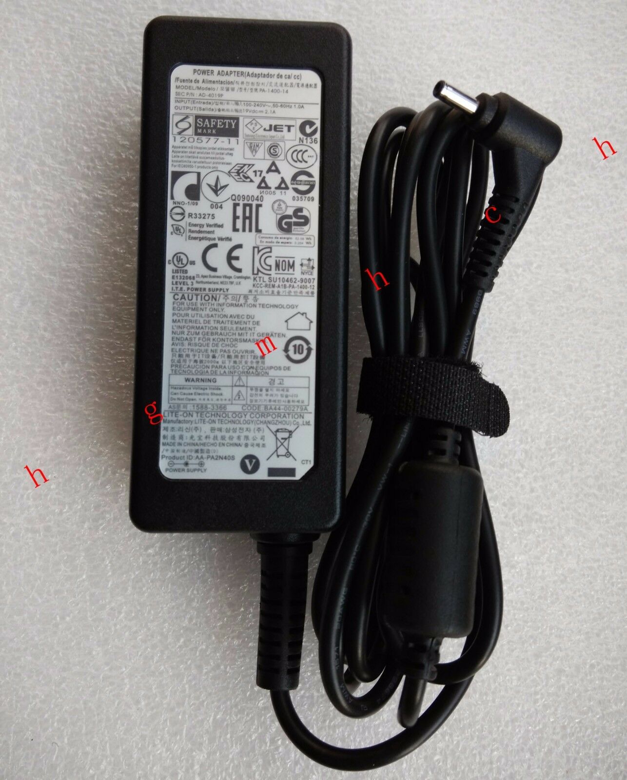 New Original Genuine OEM 40W Cord/Charger Samsung NP900X3A-B01UB/NP900X3A-A02US