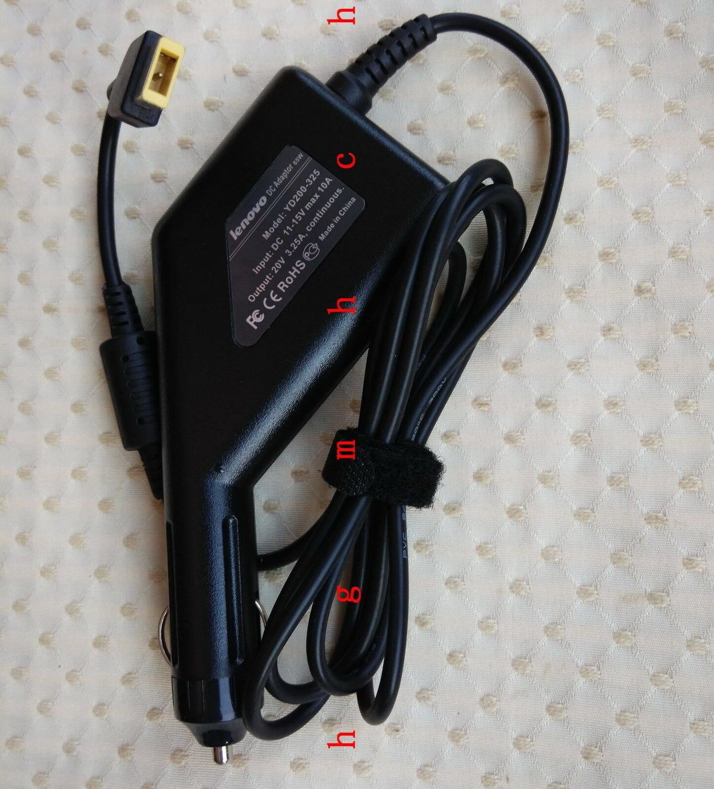 Original 20V 3.25A DC Car Charger for Lenovo ThinkPad P40 Yoga 20GQ000CUS Laptop