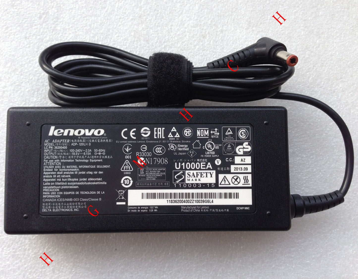 Original OEM Lenovo 120W 19.5V AC/DC Adapter for IdeaPad Y510P 59405664 Notebook
