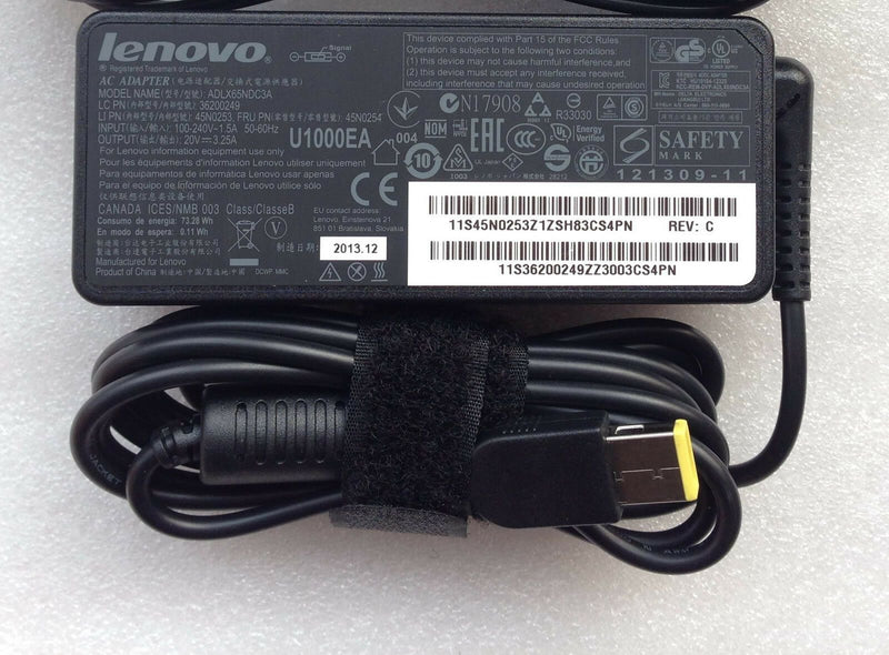 @Original Lenovo IdeaPad U430 Touch,ADLX65NDC3A,36200249 65W 20V AC Adapter&Cord