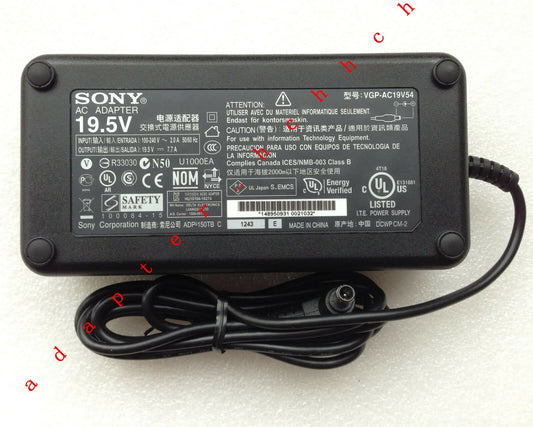 Original OEM Sony 150W 19.5V 7.7A Cord/Charger VAIO PCG81312L,VGP-AC19V54 Laptop