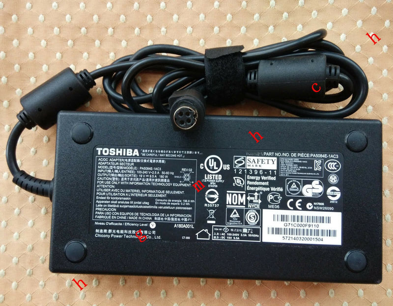 Original OEM Toshiba 180W Cord/Charger Qosmio X75-A7162KM,X75-A7163KM,X75-A7170
