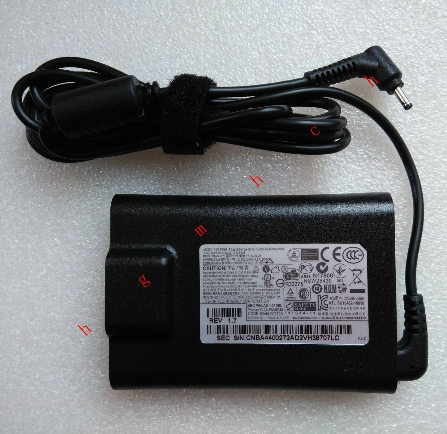 Original Samsung 40W Slim Power Adapter for ATIV Book 9 Plus,Lite Series Laptop