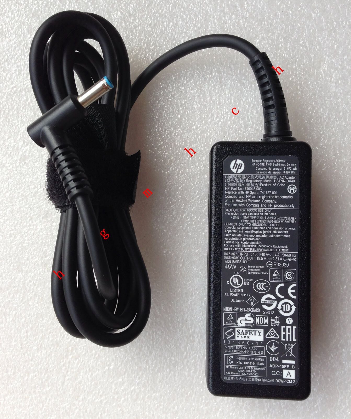 @Original Genuine OEM 45W 19.5V Smart AC Adapter for HP 255 G2/F0Z56EA Notebook