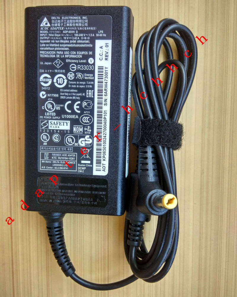 New Original OEM Acer Aspire S3-331 S3-391 AC/DC Adapter Charge & Power Cord 65W