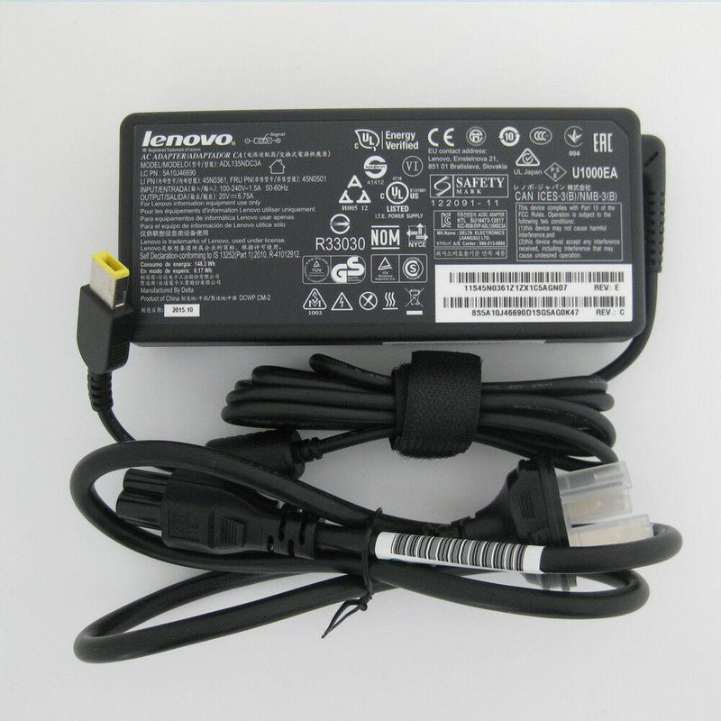 New Original OEM Lenovo ThinkPad T470p 20J6003VUS,ADL135NDC3A,45N0501 AC Adapter